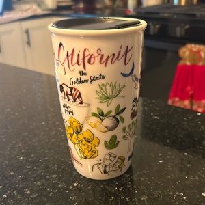 Starbucks California The Golden State Ceramic Mug Travel Tumbler Cup w/ Lid 10oz